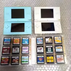 ☆ジャンク☆Nintendo ニンテンドーDS Lite 2台 　　ソフト18個