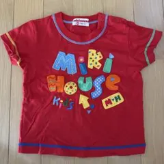 【希少/美品】オールドミキハウス 半袖Tシャツ 80 赤 バックロゴ 刺繍のサムネイル