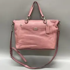 COACH コーチ 美品 F34508 2way レザー ショルダー ピンク