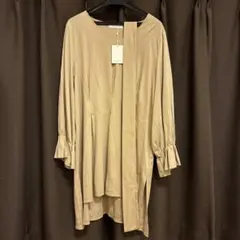 OFUON ベージュ 長袖ワンピース