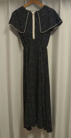 natural couture ドット柄 半袖 ワンピース