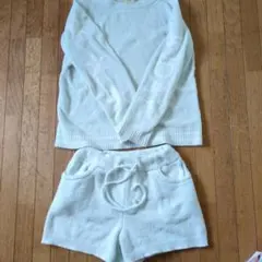 ジェラートピケ ルームウェア セットアップ ライトグリーン モコモコ