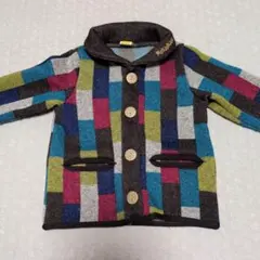Moujonjonムージョンジョン マルチカラー ブロック柄 ジャケット 100