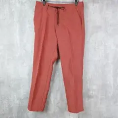 美品【アーヴェヴェオム】赤茶のタック入りパンツ　カラーパンツ　軽量　Wゴム　M