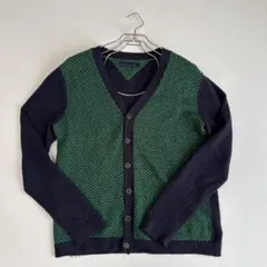 【美品】TOMMY HILFIGER　ニットカーディガン グリーン　M　メンズ