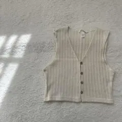 新品未使用 エイチアンドエム ニットベスト Sサイズ ショート丈
