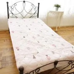 訳あり　シングルサイズ　シマエナガ敷きパッド　ピンク　c100