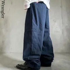 極太 00s Wrangler W36 バギーカーゴワークパンツ ネイビーのサムネイル