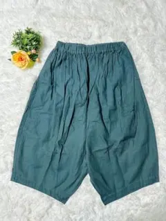 【TRAVAIL MANUEL】パンツ(M)ダークグリーン/ゴムウエスト