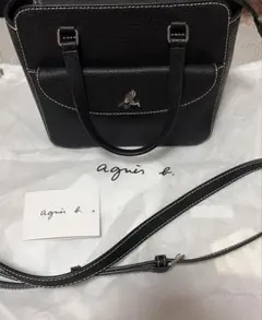 agnes b アニエスベー 2wayショルダーバッグ ステッチ ハンドバッグ