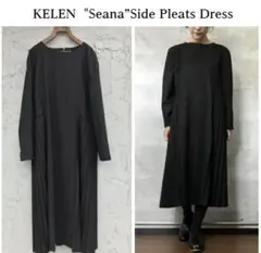 Kelen クロスサイドプリーツドレス Seana ネイビーのサムネイル