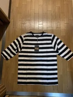 新品未使用 ボーダーTシャツ 五分袖 パンク バイカーのサムネイル