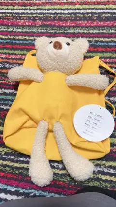 イエロー クマのぬいぐるみ ナップザック