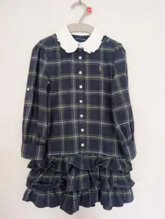 Ralph Lauren チェック柄フリルワンピース 110cm