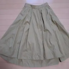 ドレステリア　フレアロングスカート ベージュ　マスタード ポケット付き