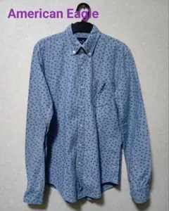 American Eagle 長袖カジュアルシャツ ボタンダウン 綿100%
