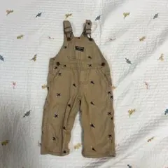 OSH KOSH 刺繍入り　ベージュオーバーオール 90cm