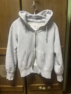 グレー ダブルジッパー パーカー