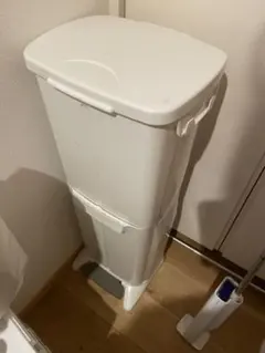 分別ゴミ箱 ペダル　二段式　ホワイトのサムネイル