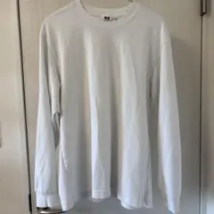 エアリズム コットンクルーネックTシャツ UNIQLO U 白 ロンT L