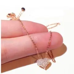 ❤️ピンクゴールド❤️キラキラ❤️ハートネックレス