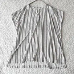 ロペピクニック ノースリーブブラウス ストライプ 白 M ゆったり きれいめ