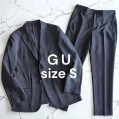 美品 ジーユー ウォッシャブル ジャケット パンツ セットアップ S ネイビー
