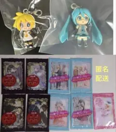 未使用品＆新品】　初音ミク　鏡音レン　ねんどろいどぷらす　チャーム　カード