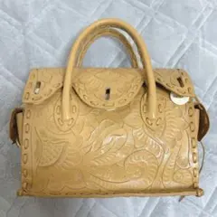 Carving Tribes レザーハンドバッグ