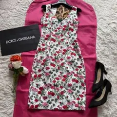 DOLCE&GABBANA フラワーフレアワンピース 42 水彩 花柄 - メルカリ