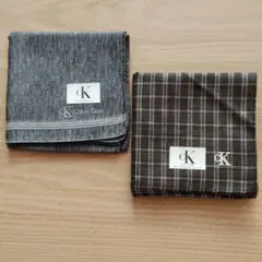 Calvin Klein ハンカチ ブラウンチェック&グレー 2枚セットのサムネイル