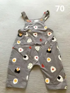 おにぎり柄オーバーオール 70サイズ