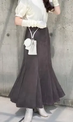 GRL スエードマーメイドスカート チャコール