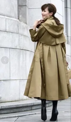 ルイルエブティック 2wayフードロングトレンチコート 撥水加工　S