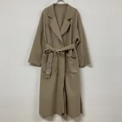 150 ベージュ ベルト付き ロングコート M