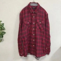 Back Point チェック柄 長袖シャツ 二重ガーゼ L