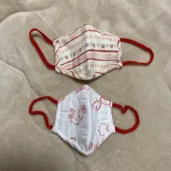 子供用 布マスク うさぎとストライプ