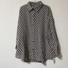 幾何学模様 長袖シャツ