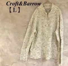 Croft&Barrow 【Ｌ】ミックスニット　アイボリー系　スタンドネック