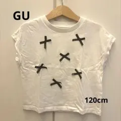GU リボンモチーフ Tシャツ ホワイト 120のサムネイル