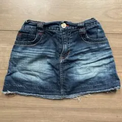 EDWIN エドウィン デニムスカート 150cm キッズ 女の子 ダメージ加工のサムネイル