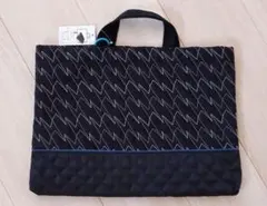 手提げバッグ　レッスンバッグ　手さげ袋　ブラック　キルト