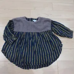 BLEUS & AZUR ストライプ柄長袖トップス 100