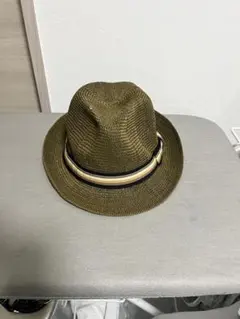 オリーブグリーン ストローフェドラハット Mサイズ