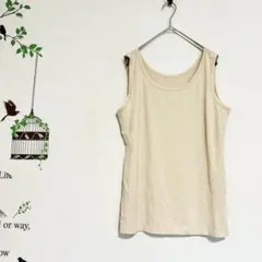 UNTITLED /ラメ入りニットタンクトップ ベージュ 3L 日本製のサムネイル