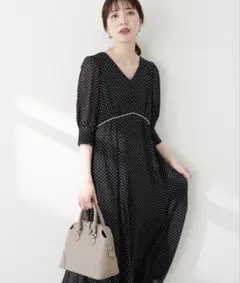【美品】natural couture ウエスト調節レースアップワンピースのサムネイル