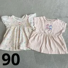 花柄 アンパンマン チュニック 2点セット 90