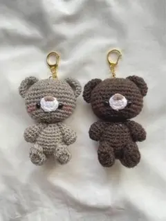 ★ yuno【値下げ交渉可】様確認用★ あみぐるみ くま キーホルダー2色セット