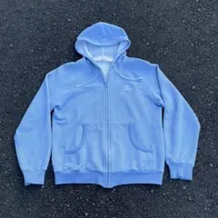 【adidas】　80's〜90's ジップパーカー　フーディ　ブルー