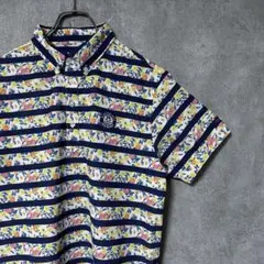 Jack Bunny ジャックバニー 総柄 花柄 ボーダー ポロシャツ サイズ5